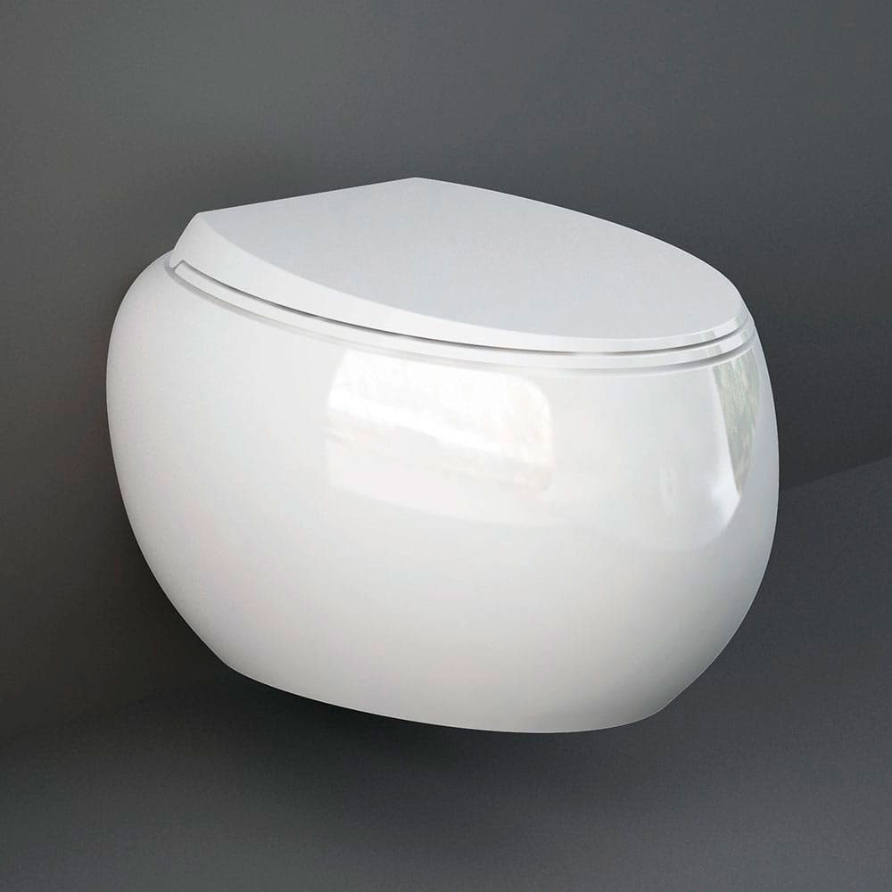 CLOSC3901WH + CLOWC1446AWHA CLOUD Унітаз підвісний з кришкою Duroplast, SLIM, Soft Close, Quick Release, безобідковий, білий глянець (1 сорт) RAK CERA CLOSC3901WH + CLOWC1446AWHA