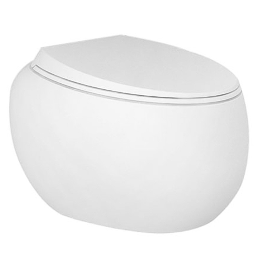 CLOSC3901WH + CLOWC1446AWHA CLOUD унітаз підвісний з кришкою Duroplast, SLIM, Soft Close, Quick Release, безобідковий, білий гля
