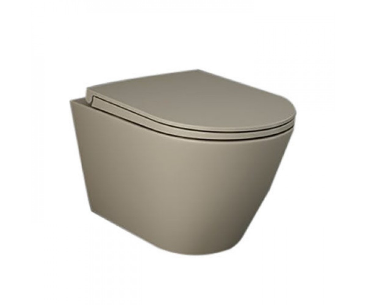 RSTSC3901514+ RST23514A FEELING унітаз підвісний з кришкою Duroplast, SLIM, Soft Close, Quick Release, Rimless, Matt Cappuccino (1 сорт) RAK CERAMICS  RSTSC3901514+ RST23514A