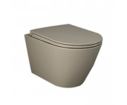 RSTSC3901514+ RST23514A FEELING Унітаз підвісний з кришкою Duroplast, SLIM, Soft Close, Quick Release, Rimless, Matt Cappuccino (1 сорт) RAK CERAMICS 