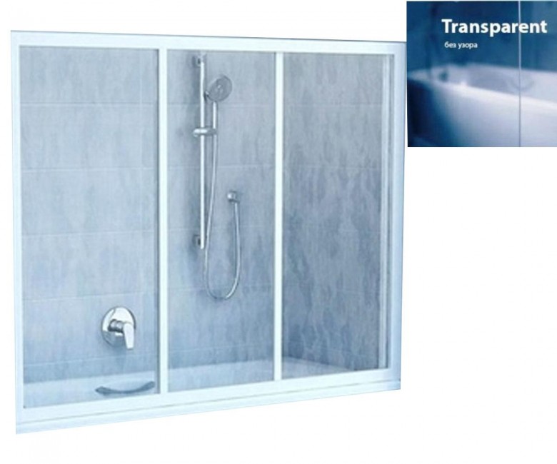 Ширма для ванни RAVAK TRANSPARENT 40VV0102Z1 40VV0102Z1