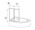Ширма для ванны на две секции  ROSA TRANSPARENT 76L80100Z1:Чертеж 