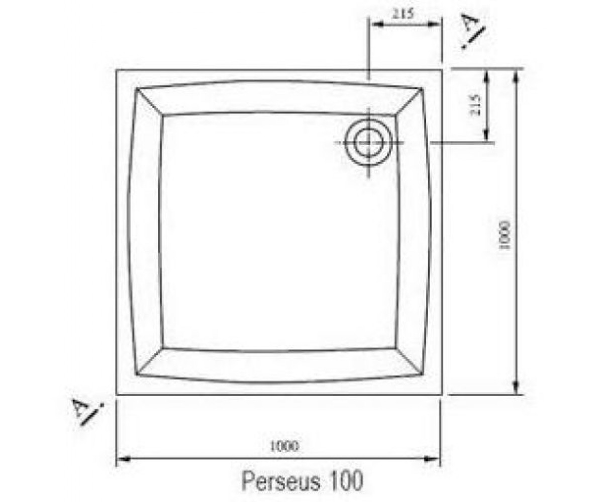 Поддон душевой  PERSEUS A02AA01510:Чертеж 