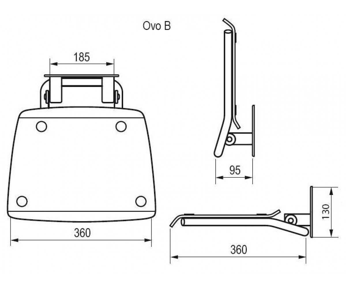 Складное сиденье  OVO B B8F0000017:Чертеж 