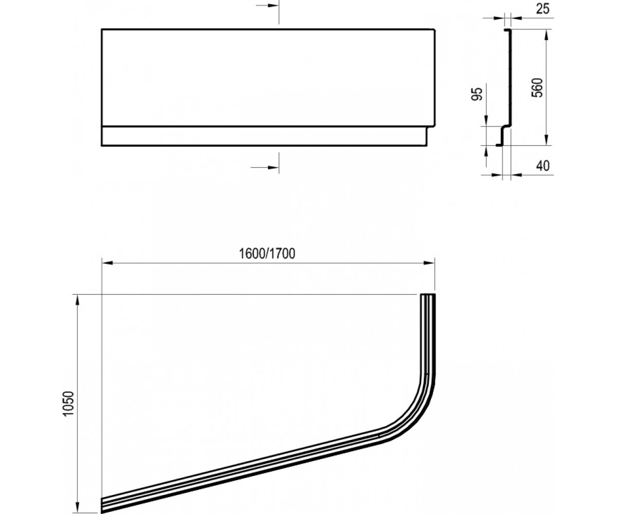 Панель для ванны  CHROME CZA4100A00:Чертеж 