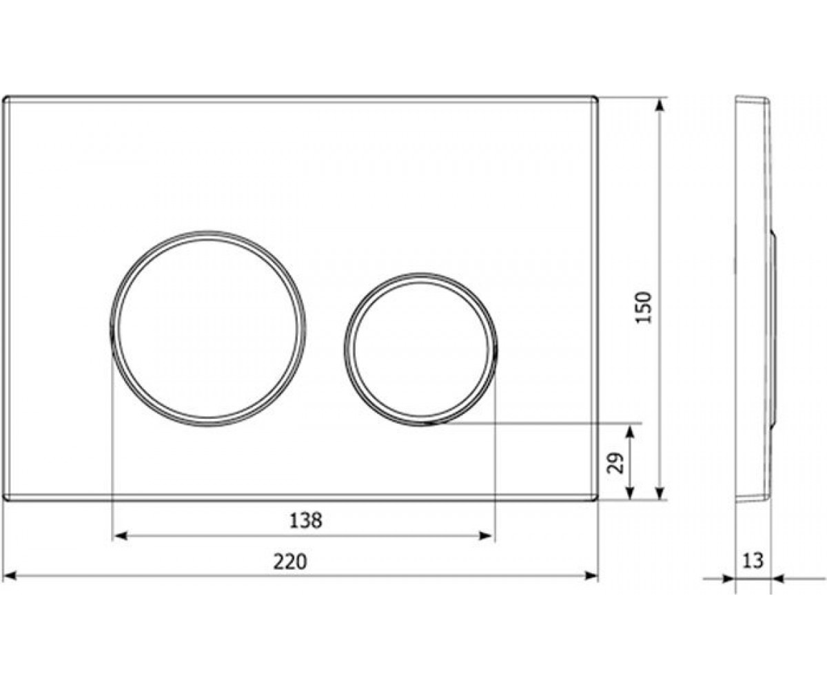Клавиша смыва  CIRCLE GPX2240109:Чертеж 