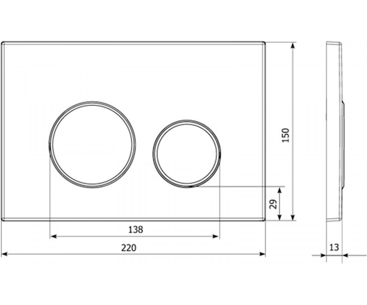 Клавиша смыва круглая  VITRUM CIRCLE GPX2240116:Чертеж 
