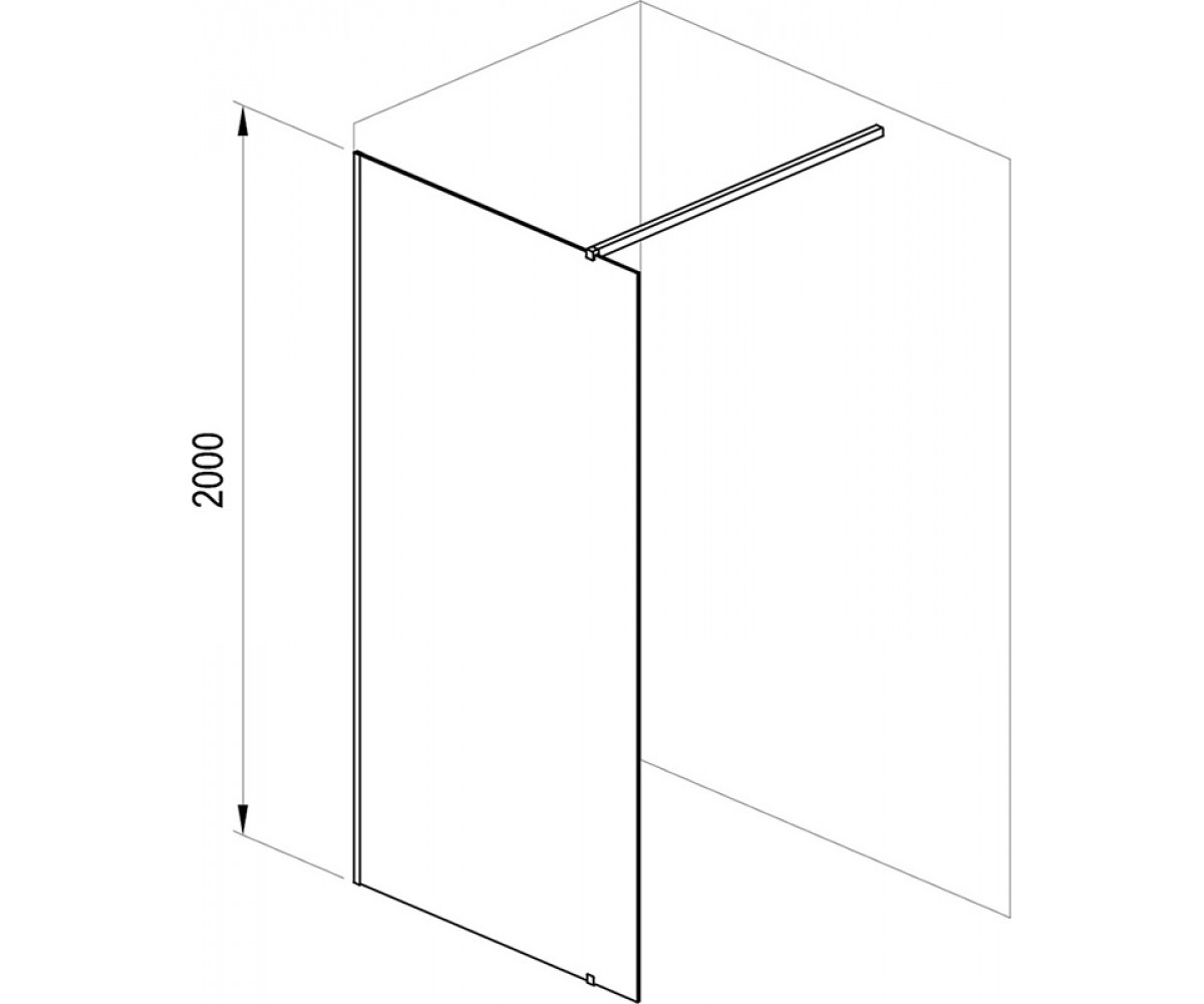 Душевое ограждение  WALK-IN WALL-110 GW9WD0C00Z1:Чертеж 