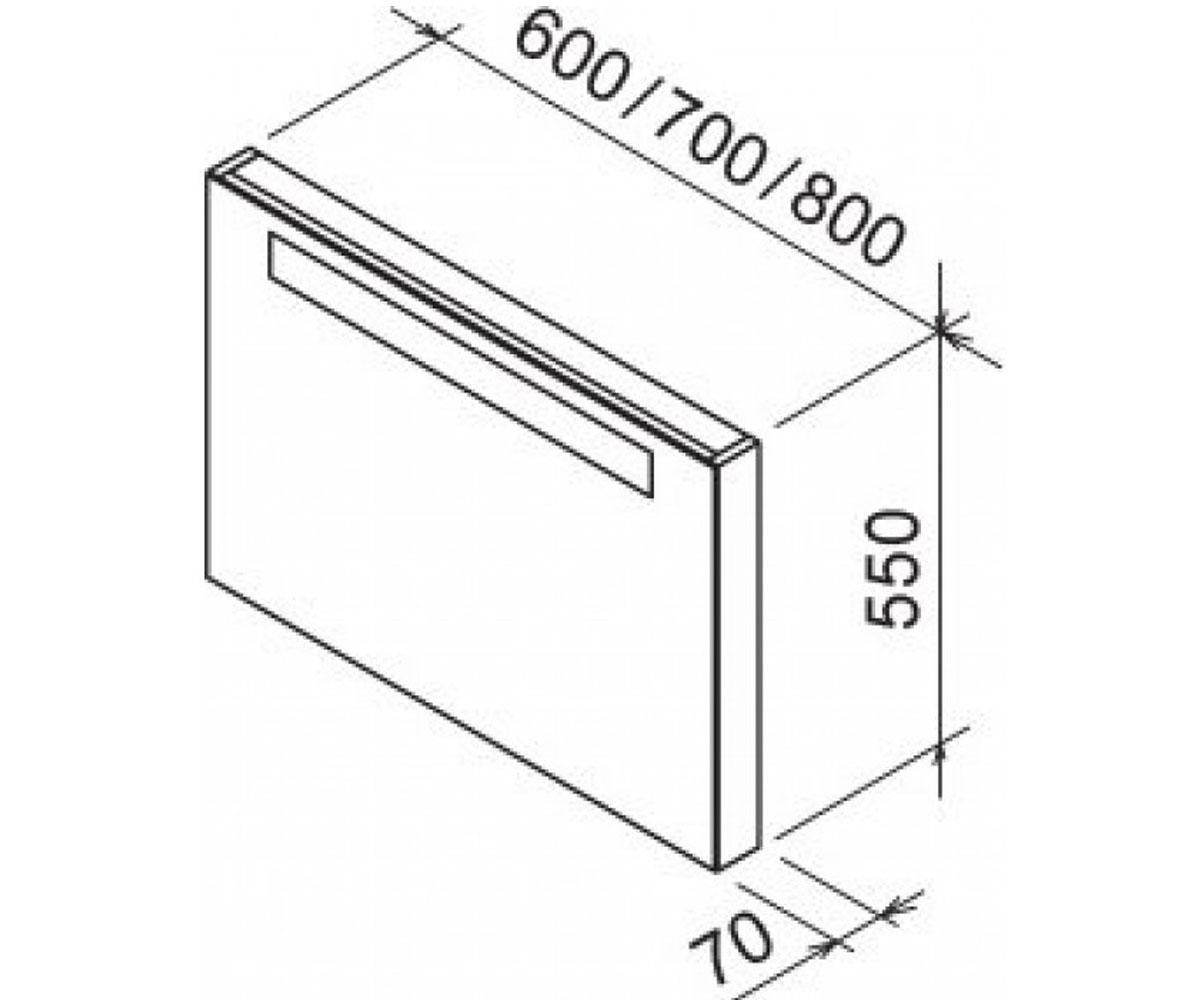 Прямоугольное зеркало  CLASSIC X000000250:Чертеж 