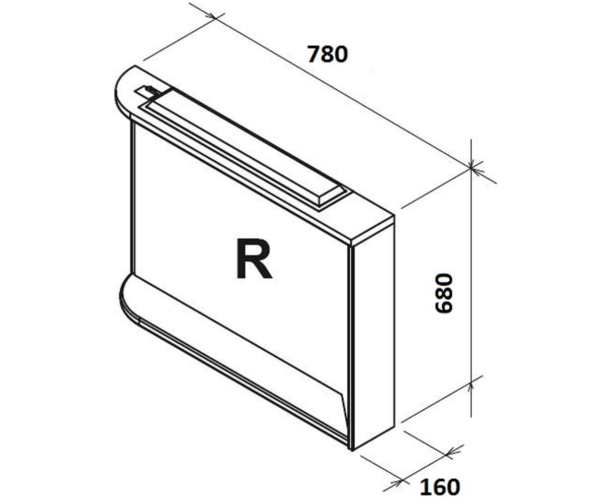 Зеркало с полкой  ROSA M X000000315:Чертеж 