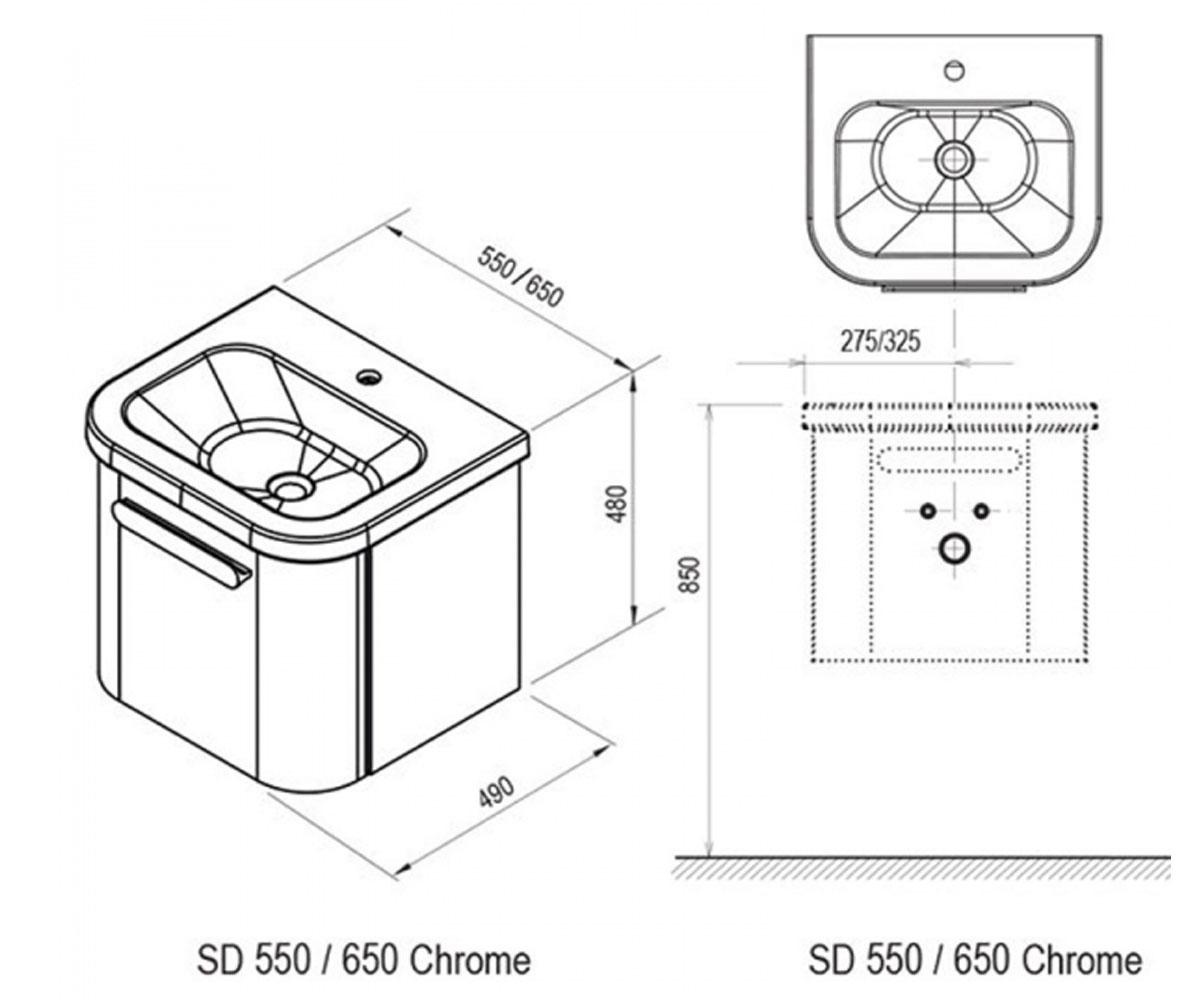 Тумба подвесная  CHROME X000000638:Чертеж 