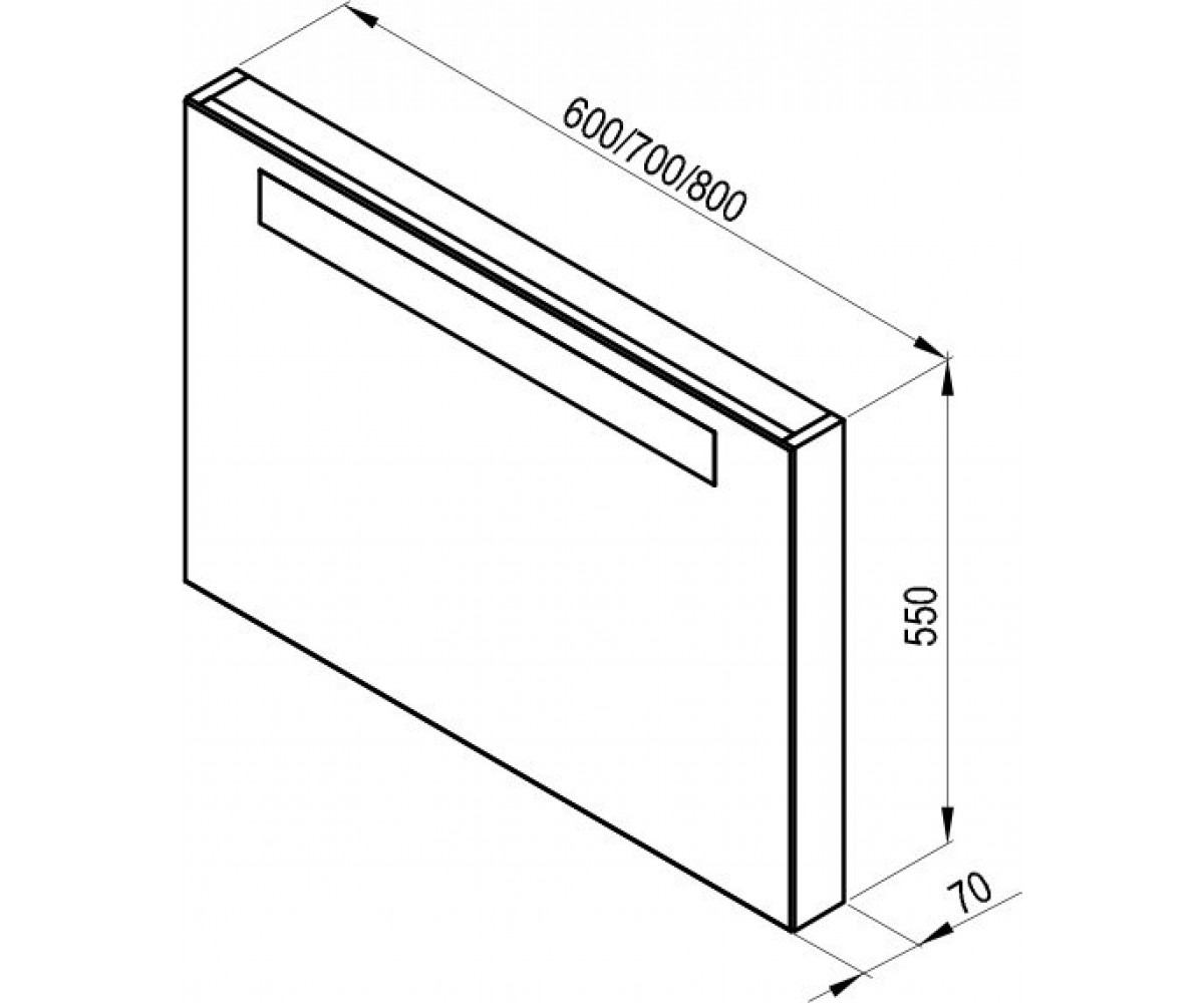 Зеркало в ванную  CLASSIC 800 X000000940:Чертеж 