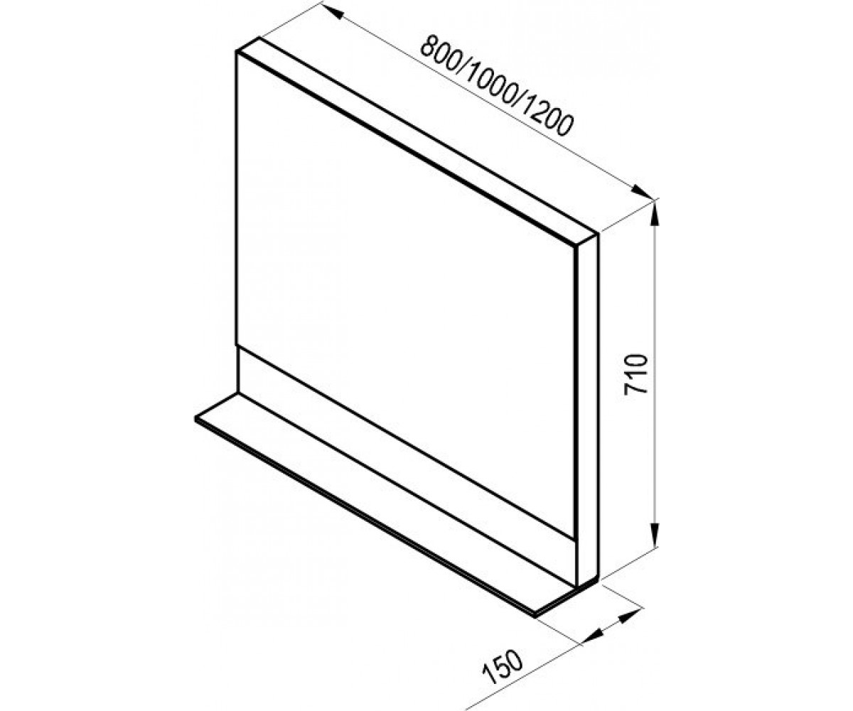 Зеркало в ванную  FORMY 1200 X000001045:Чертеж 
