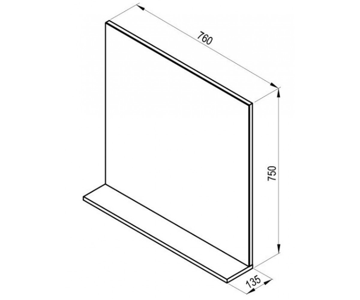 Зеркало в ванную  ROSA II 760 X000001296:Чертеж 