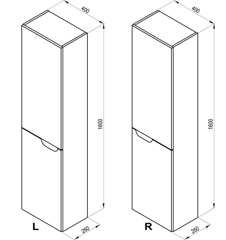 Пенал в ванную  CLASSIC II 400 L X000001472:Чертеж 