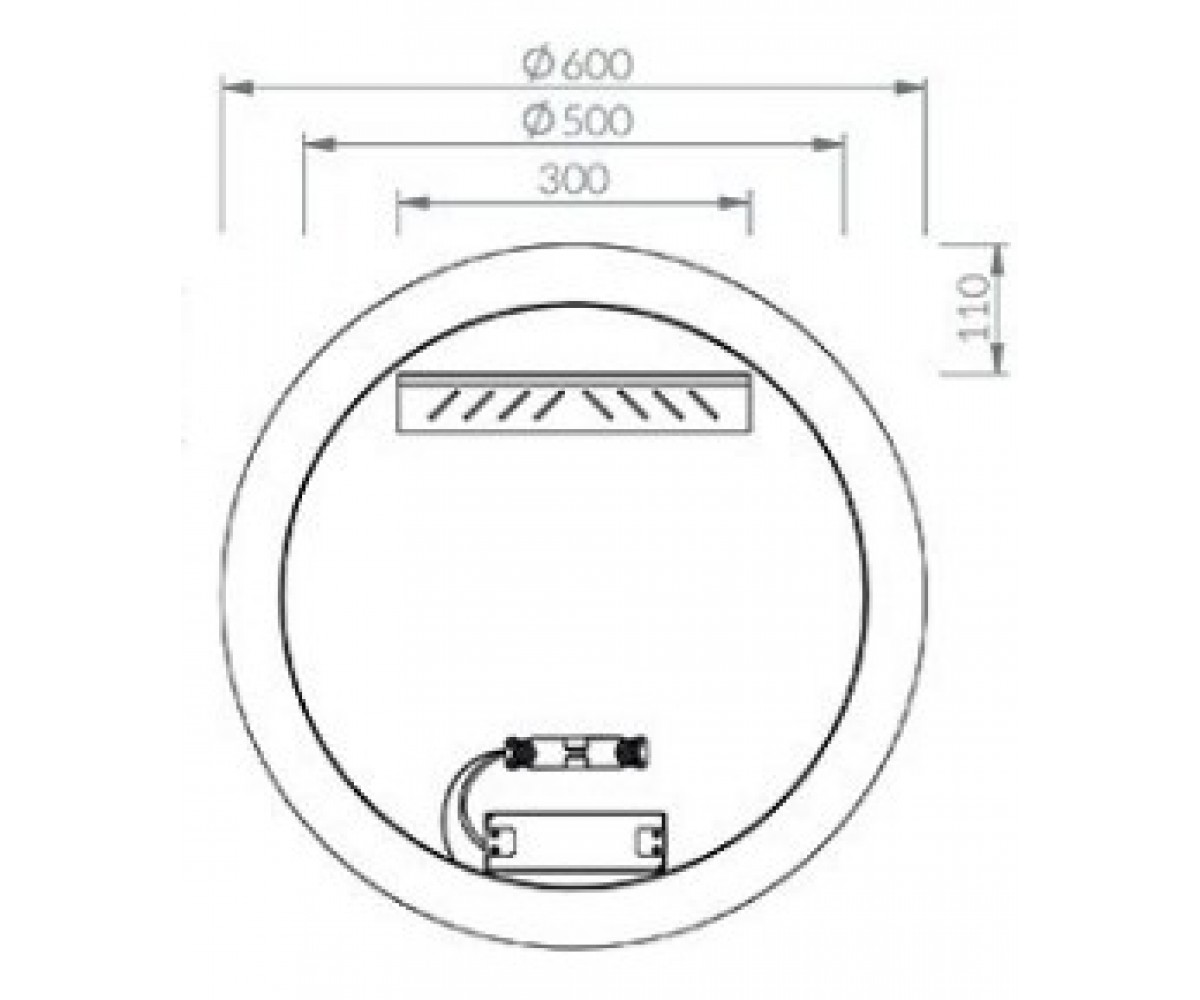 Зеркало в ванную  LUNA I 600 X000001578:Чертеж 