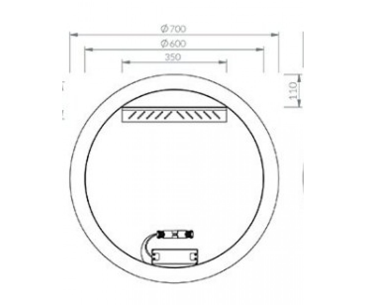 Зеркало в ванную  LUNA I 700 X000001579:Чертеж 
