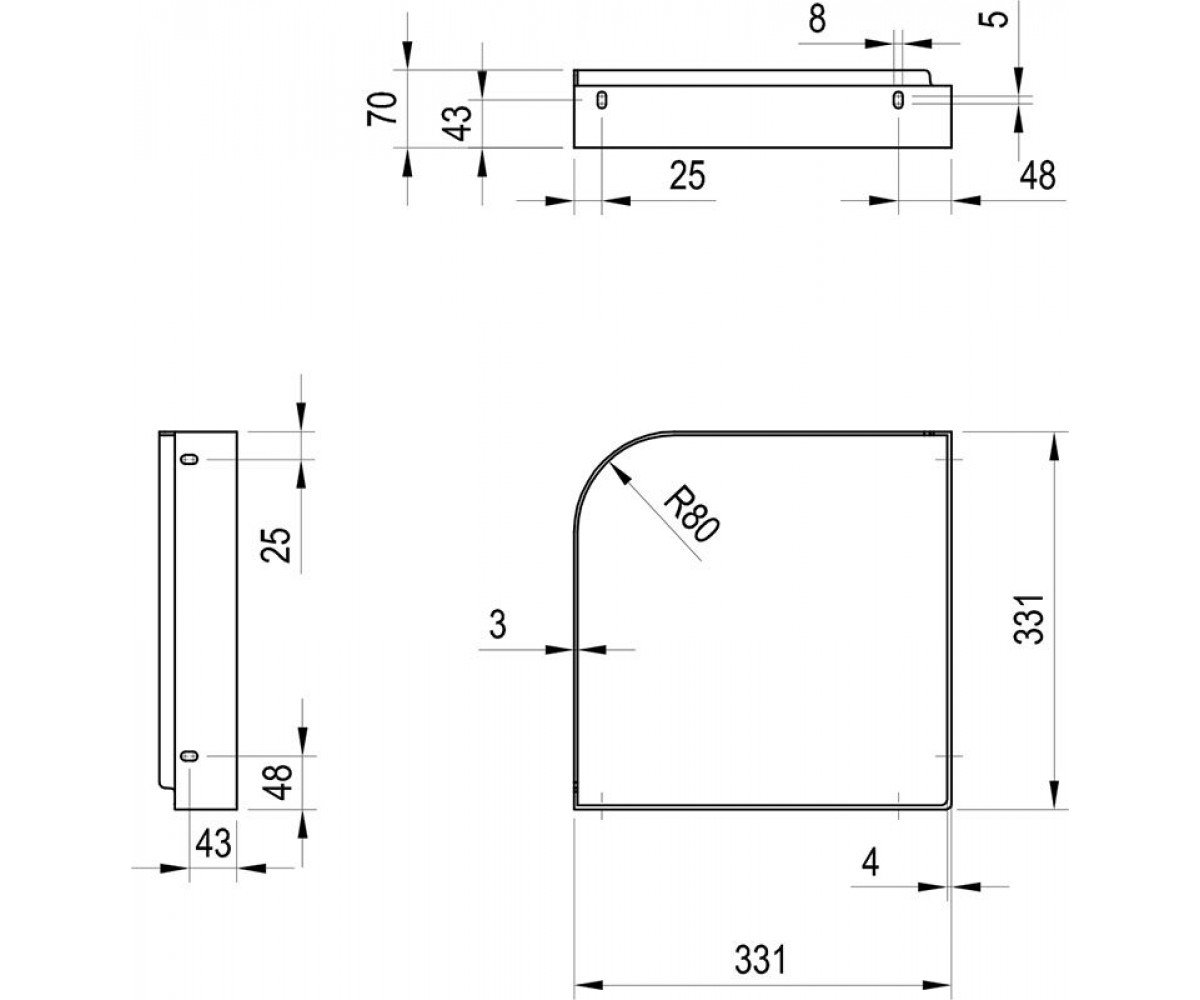 Консоль для умывальника  YARD 450 C X01775:Чертеж 