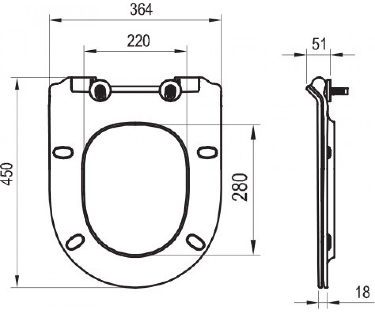 Сиденье с микролифтом  VITA SLIM X01861:Чертеж 