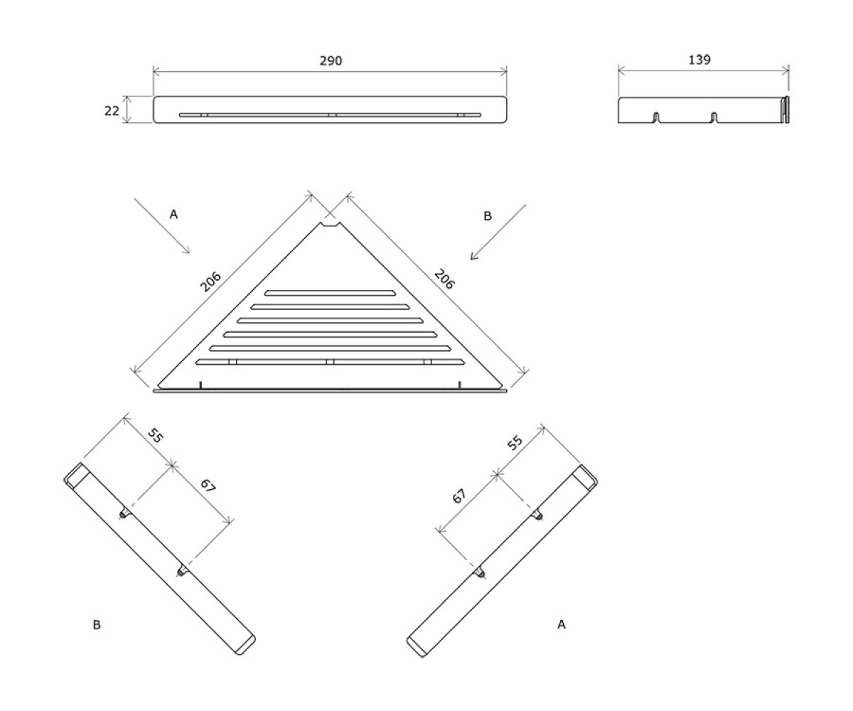 Полочка в ванную  SLIM C X07P652:Чертеж 