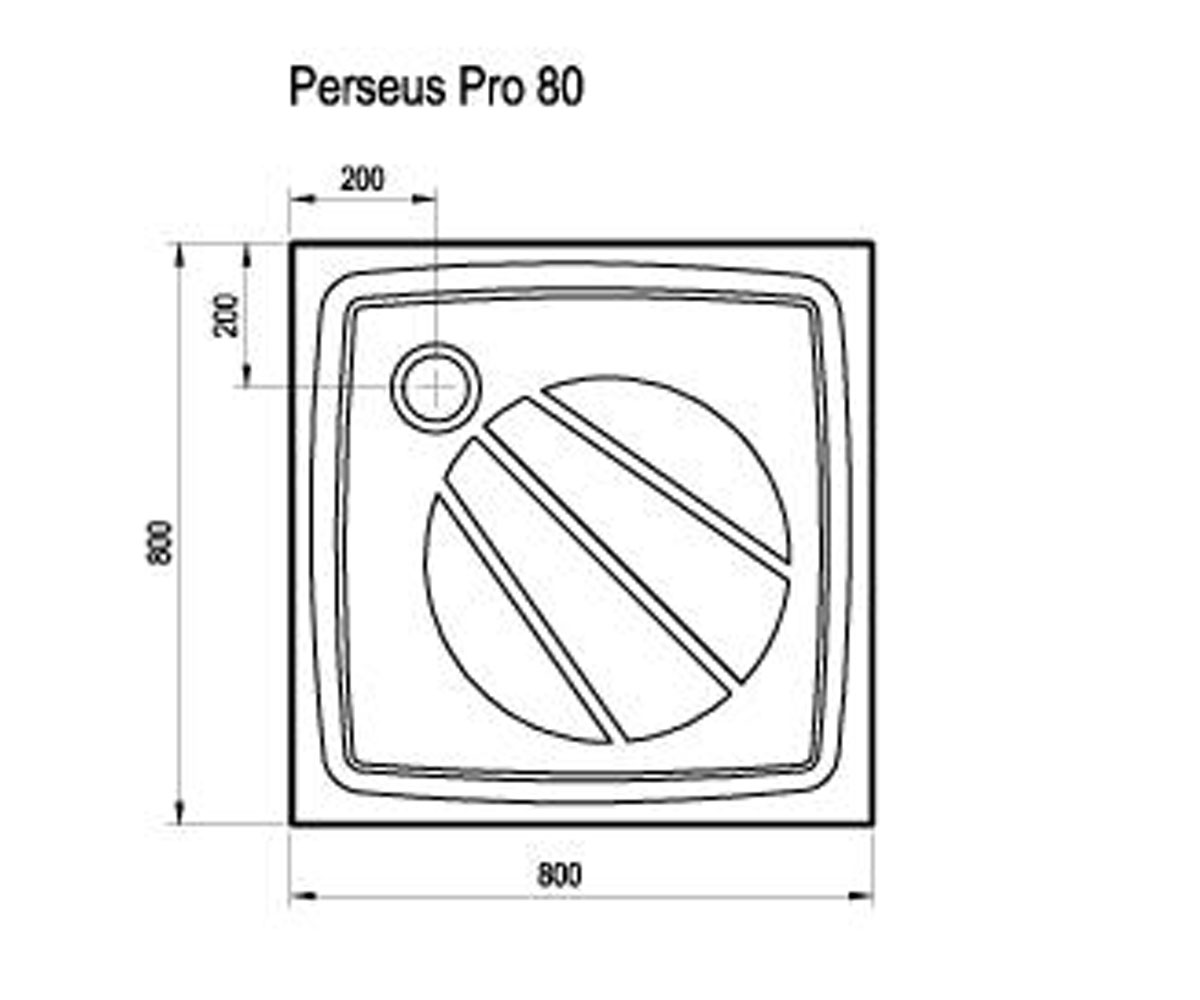 Поддон душевой 80 см  PERSEUS PRO XA034401010:Чертеж 