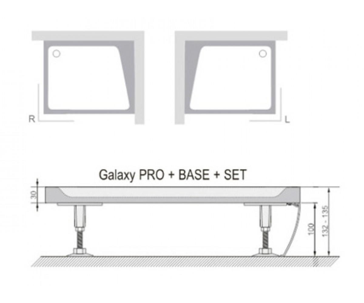 Панель для поддона  GIGANT PRO-110X80 SET R XA83DP01010:Чертеж 