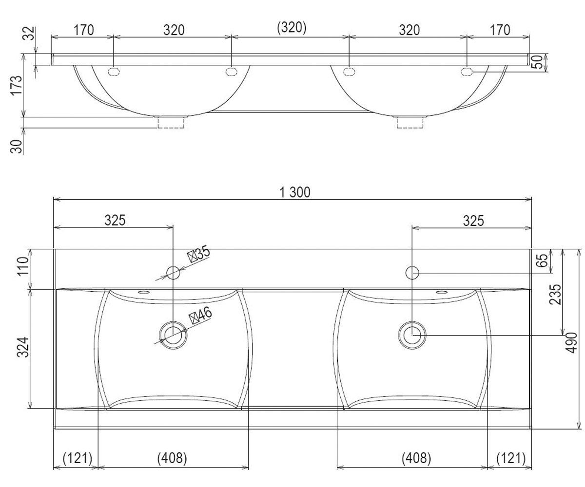 Двойная раковина  CLASSIC XJD01113000:Чертеж 