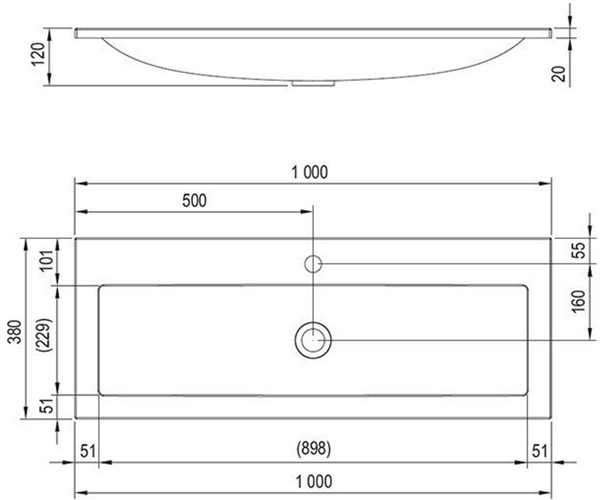Умывальник без перелива  CLEAR XJJ01110000:Чертеж 