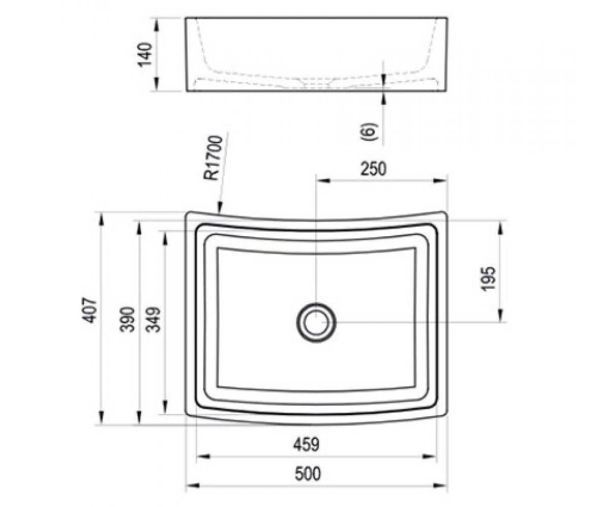 Раковина  FORMY 02 XJM01250000:Чертеж 