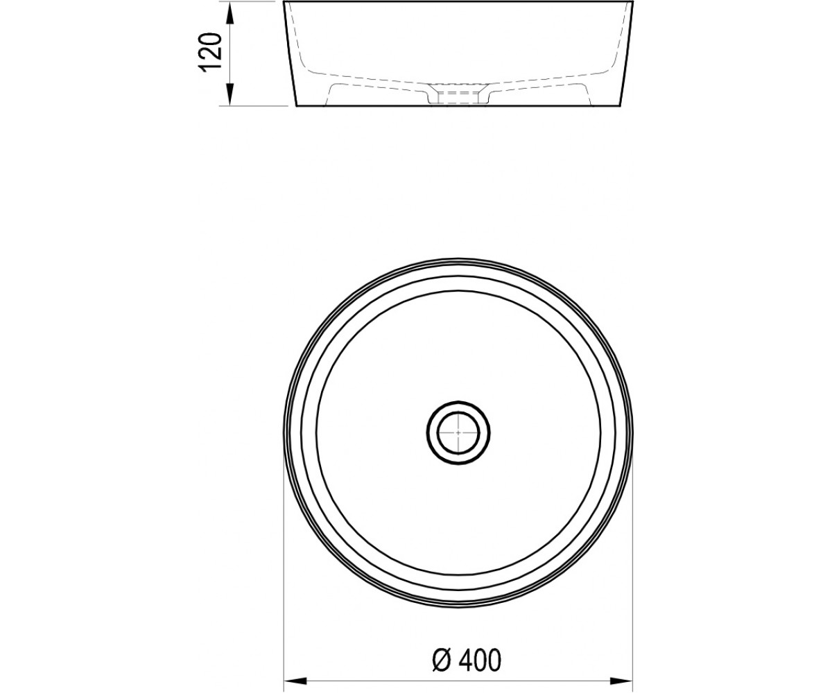 Раковина-чаша  UNI 400 SLIM XJX01140002:Чертеж 