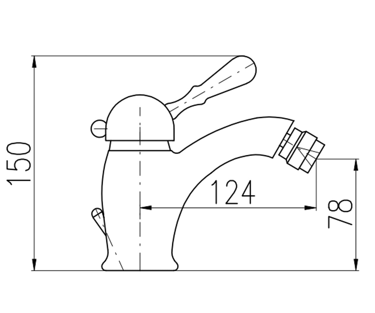 Смеситель с донным клапаном  LABE L545.5SM:Чертеж 