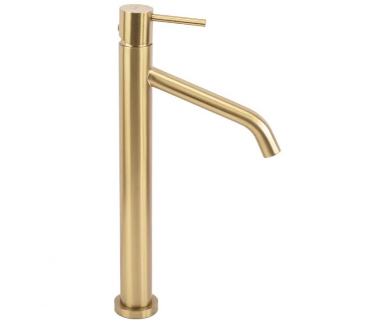 Смеситель для раковины (умывальника) REA LEVEL BRUSHED GOLD матовое золото высокий REA  REA-B6217 REA-B6217
