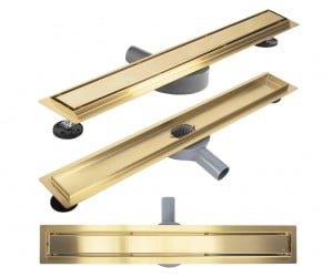 Трап для душа REA NEOX 80 PRO BRUSHED GOLD матовое золото REA  REA-G2703