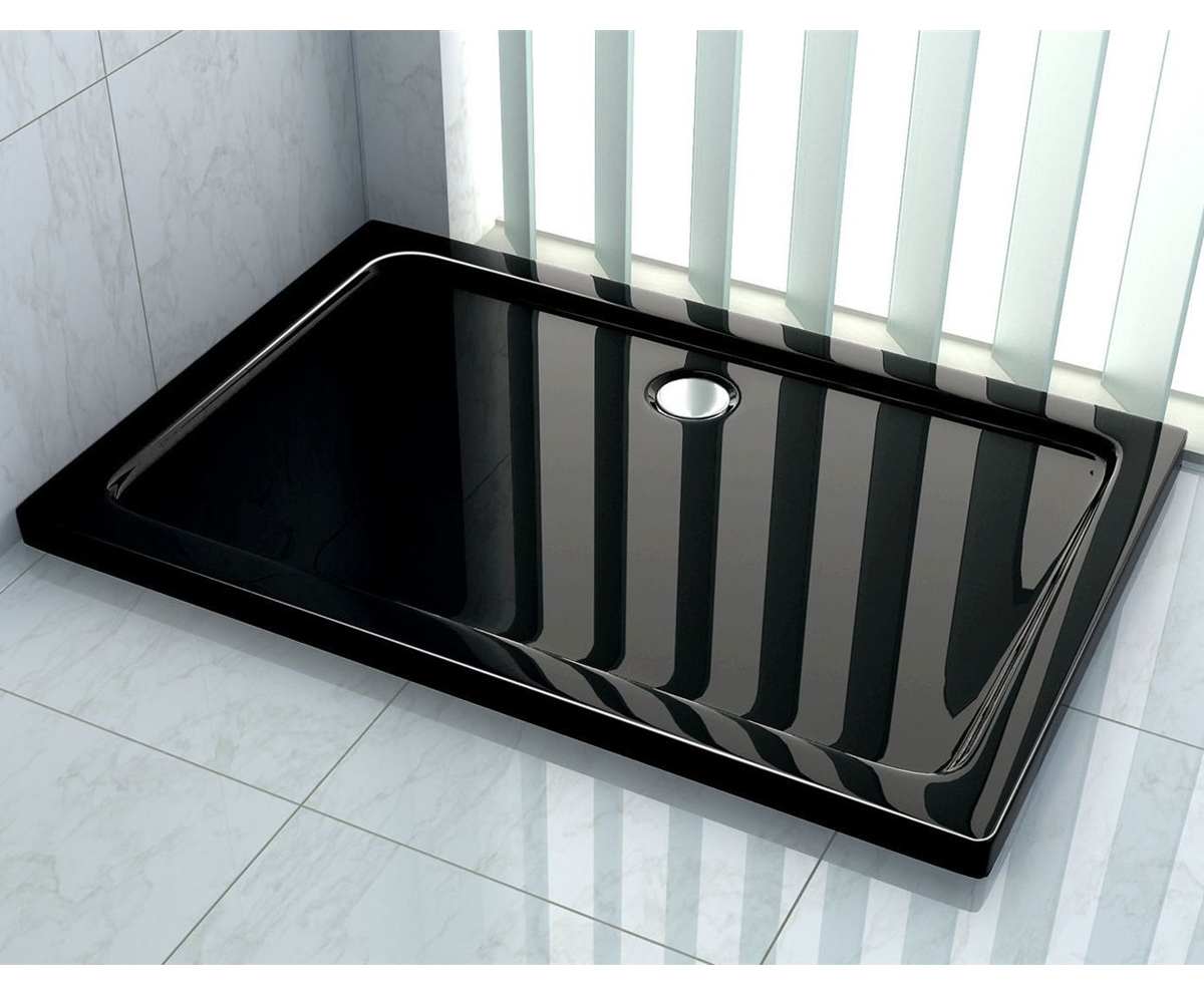 Поддон с сифоном 80х100 см  BRENO BLACK REA-K012T:Фото 2
