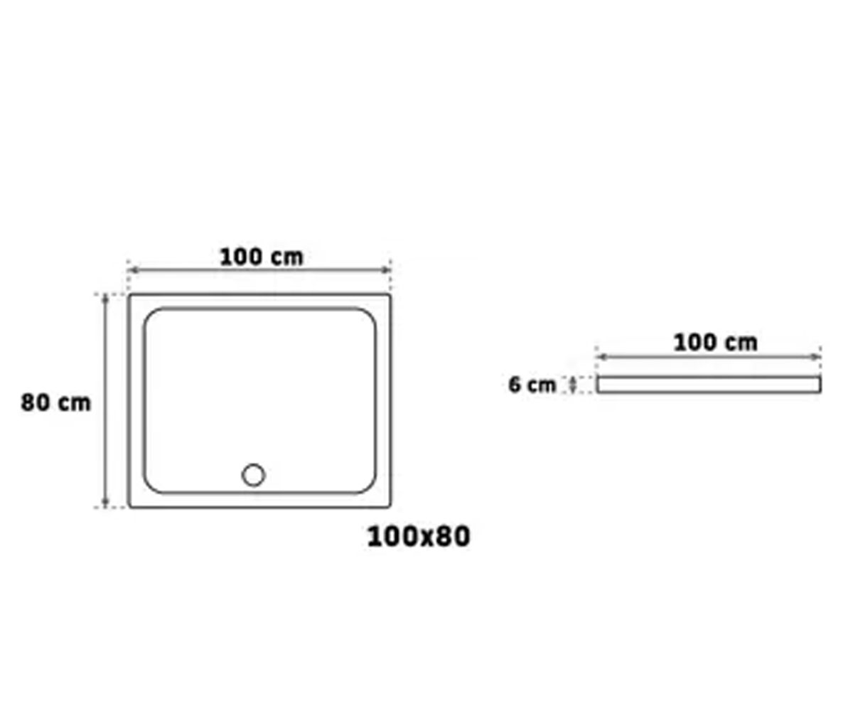 Поддон душевой 80х100 см  SAVOY BLACK REA-K4087:Чертеж 
