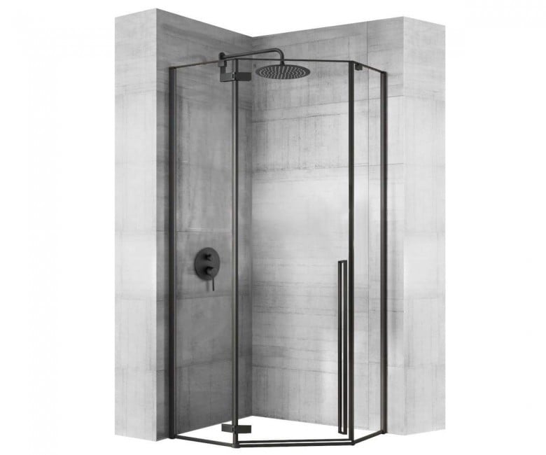 Кутова кабіна 90х90 см REA DIAMOND BLACK REA-K5622 REA-K5622