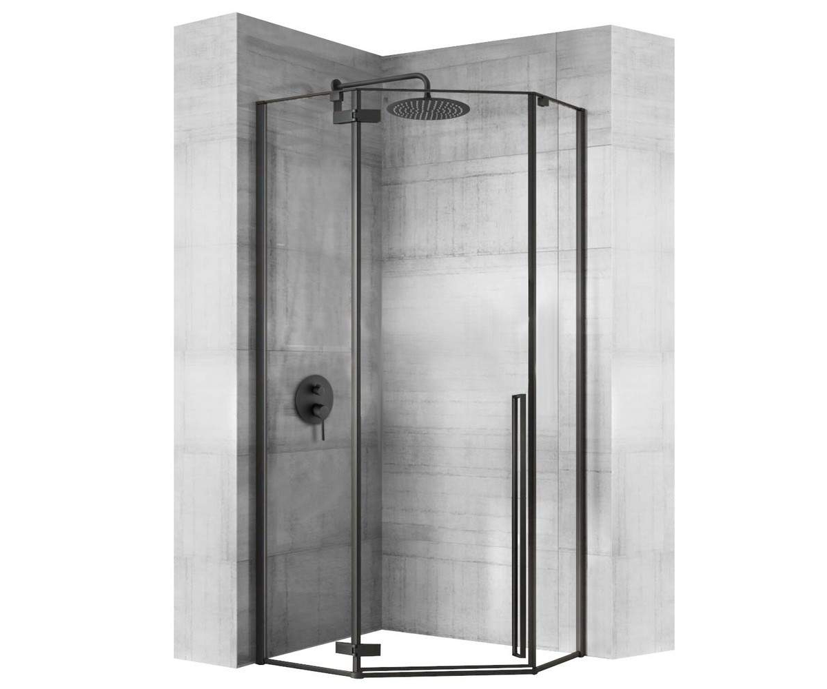Угловая кабина 100х100 см REA DIAMOND BLACK REA-K5623 REA-K5623