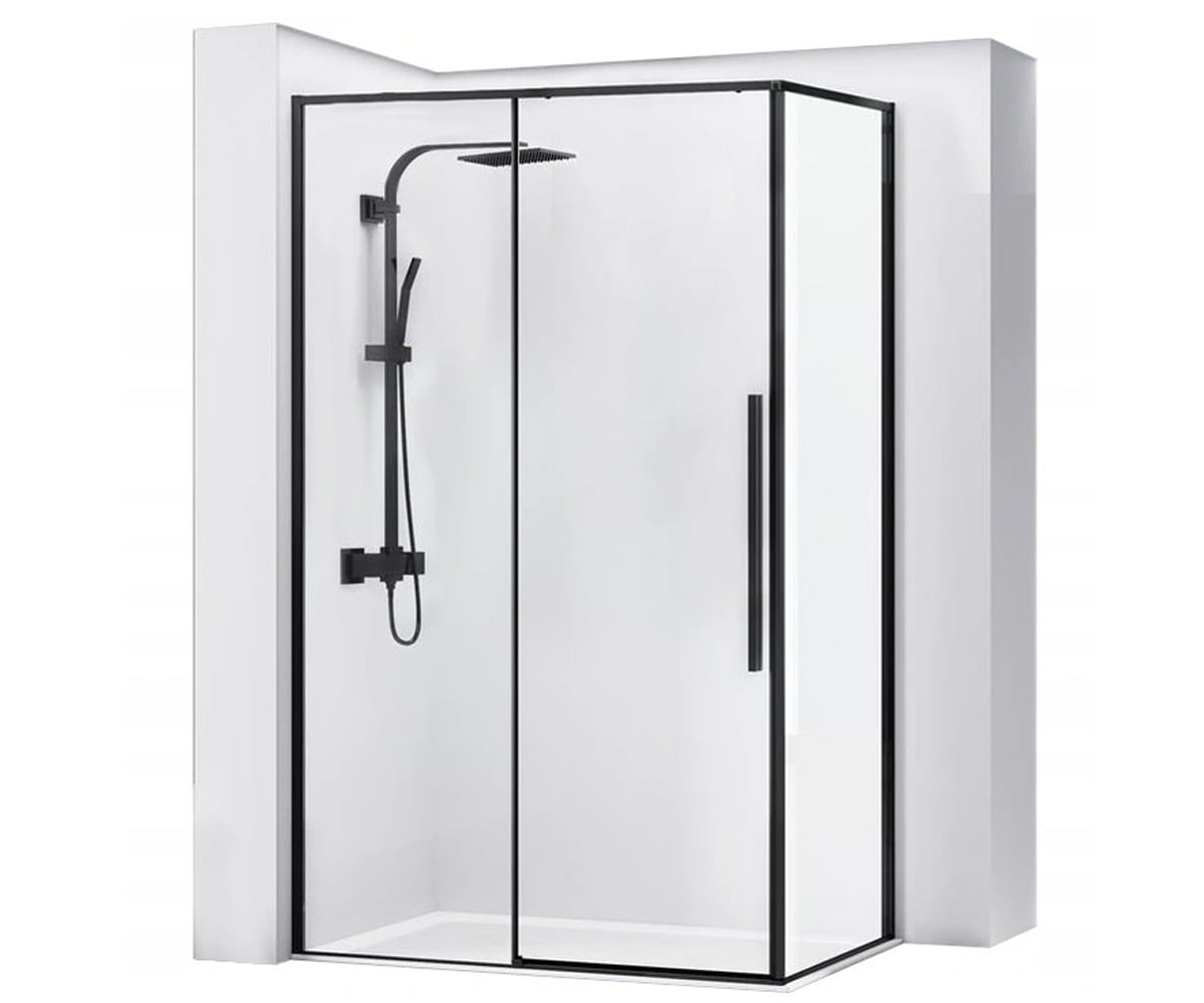 Прямокутна кабіна 80x100 см REA SOLAR BLACK REA-K6310 REA-K6310