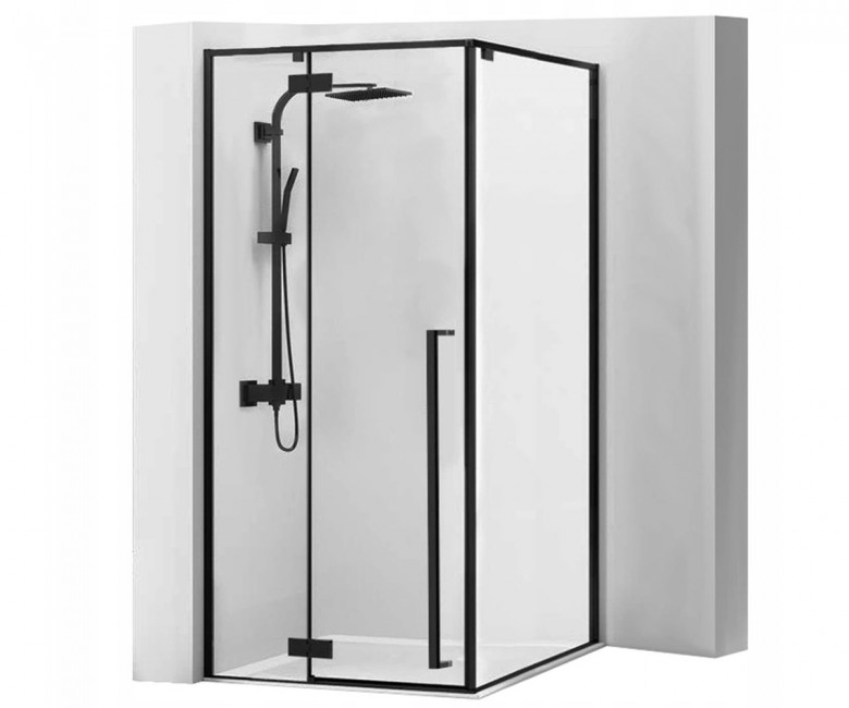Прямокутна кабіна 80x100 см  REA FARGO BLACK REA-K6950 REA-K6950
