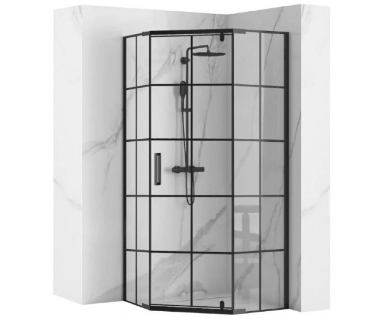 Душова кабіна розпашна REA HEX BLACK 80X80 REA-K8969 REA-K8969