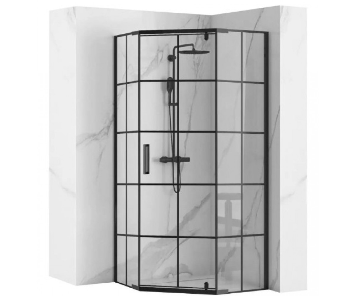 Душова кабіна розпашна REA HEX BLACK 90X90 REA-K8979 REA-K8979