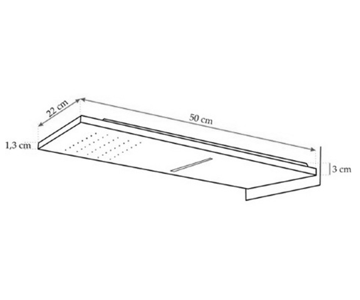 Душ каскадный 22х50 см  RAINFORCE SLIM REA-P064E:Чертеж 