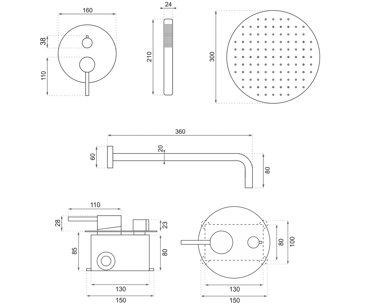 Система скрытого монтажа  LUNGO REA-P4100:Чертеж 