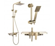 Душевой гарнитур REA BRAVO BRUSHED GOLD матовое золото с изливом REA  REA-P4121