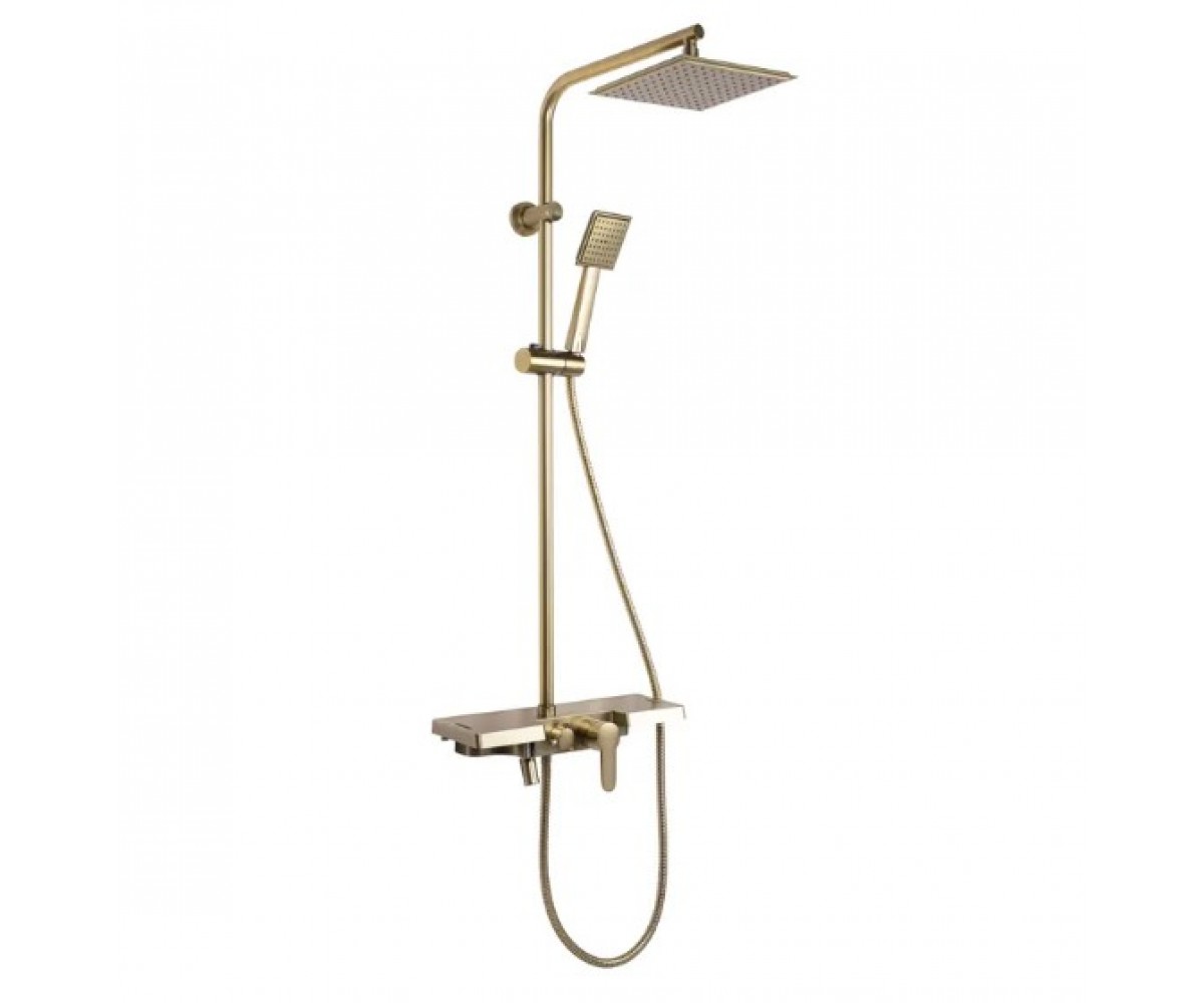 Душевой гарнитур REA BRAVO BRUSHED GOLD матовое золото с изливом  REA-P4121:Фото 4