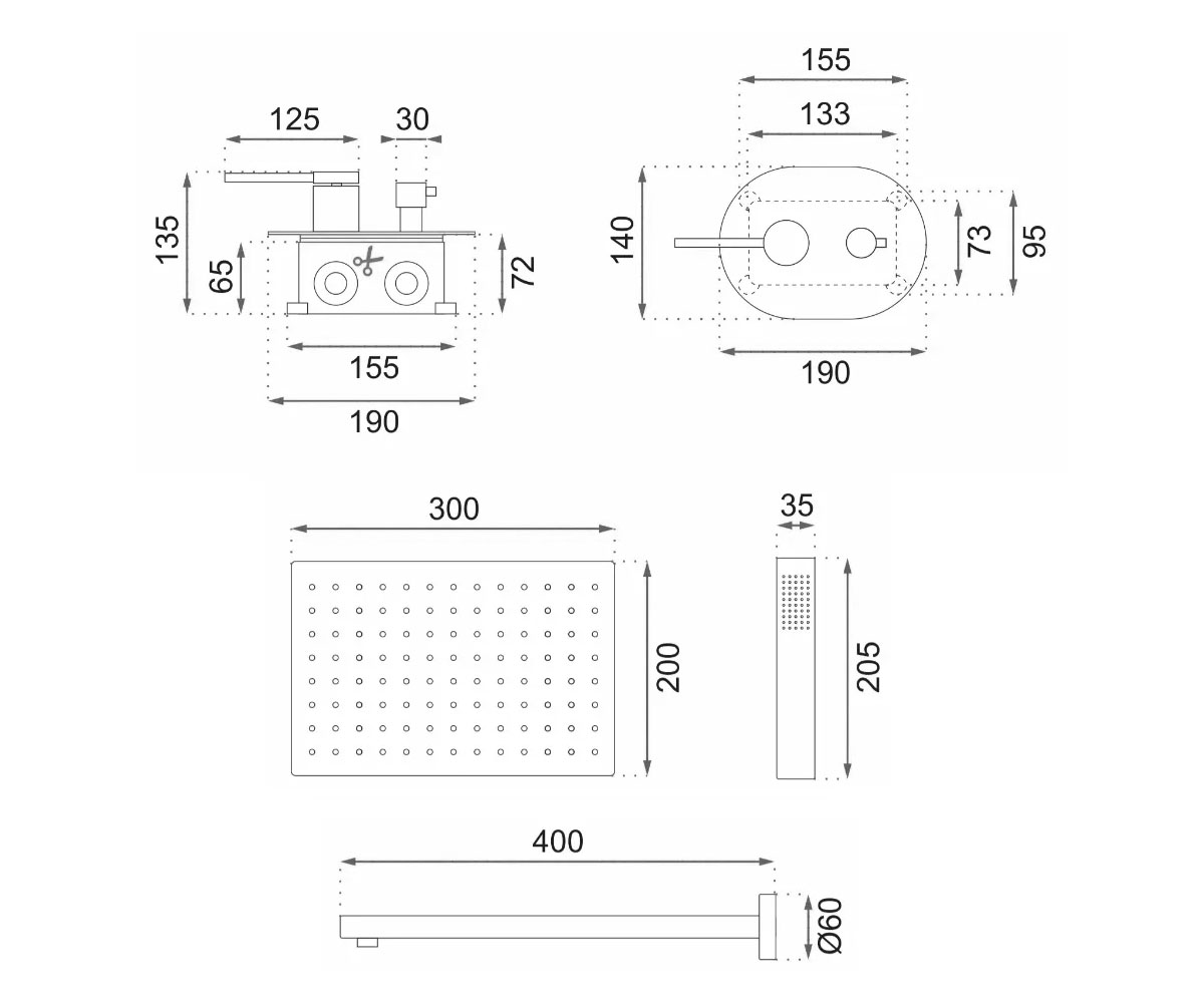 Система скрытого монтажа  OVAL REA-P8467:Чертеж 