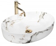 Накладной умывальник 55 см REA QUEEN CARRARA SHINY REA-U1232
