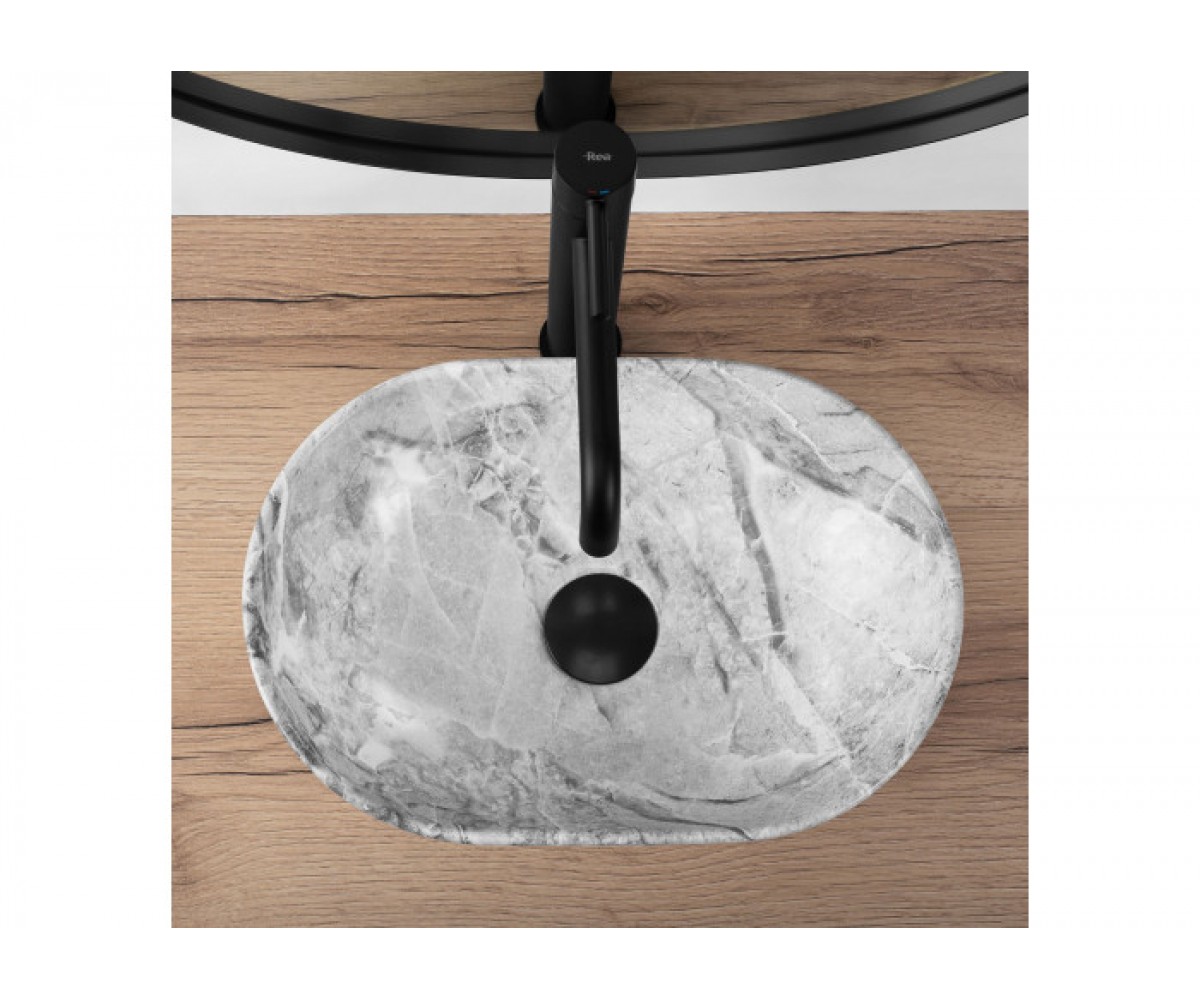 Керамическая накладная раковина  AMELIA MINI REA-U9109:Фото 4