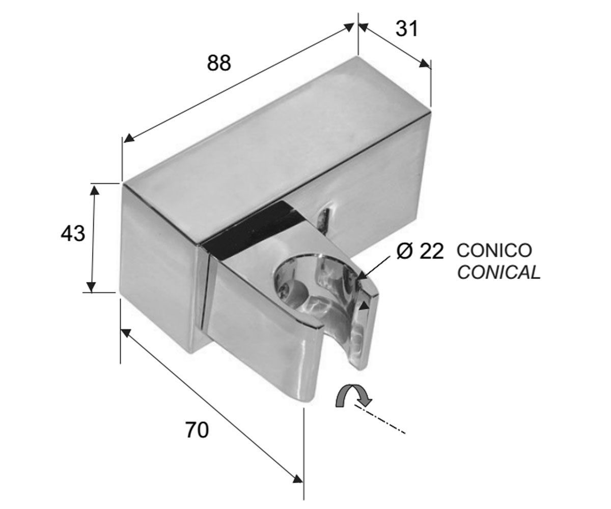 Держатель лейки  SQUARE 339S:Чертеж 