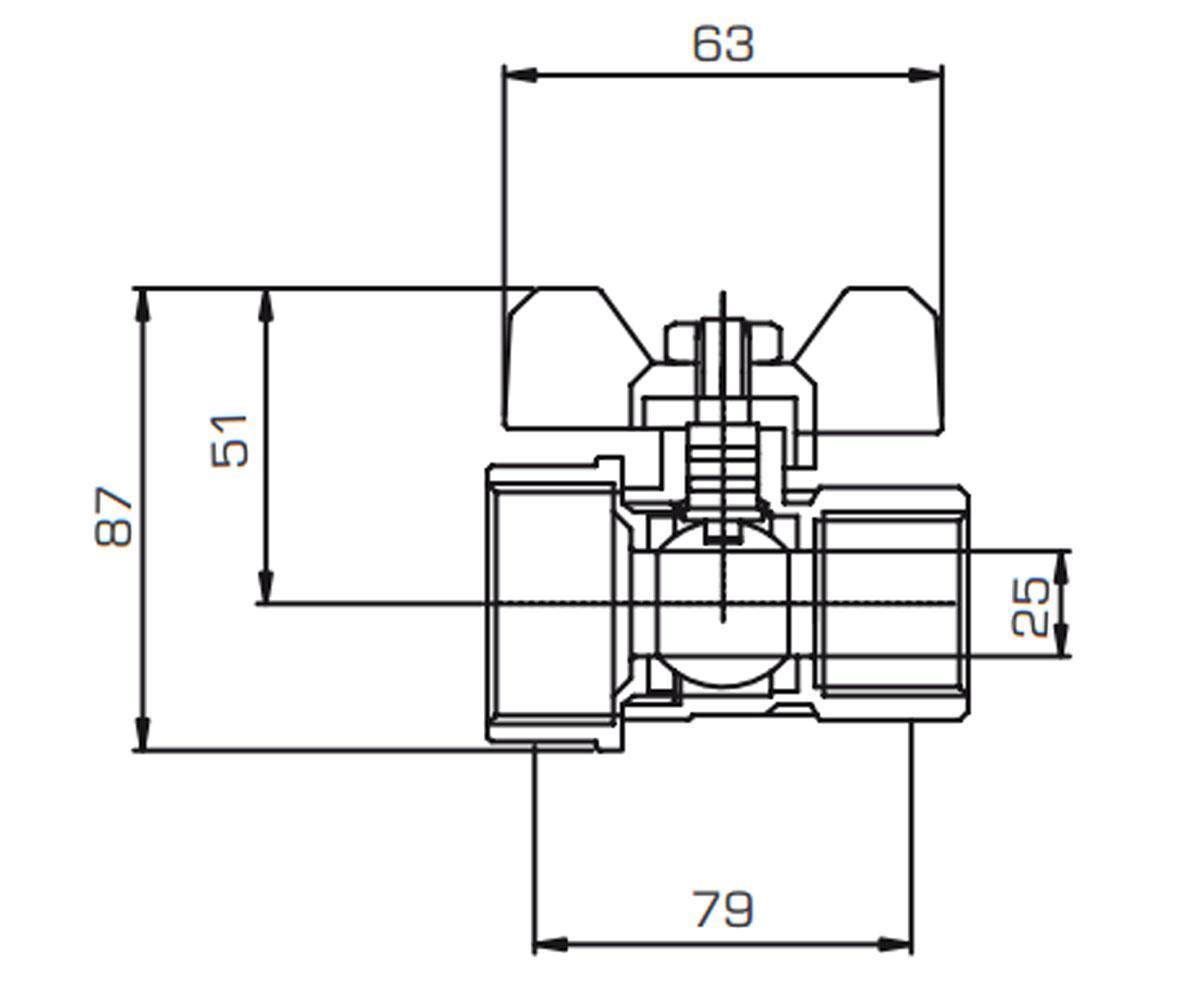 Кран для сантехники  SEVEN 361R10114:Чертеж 